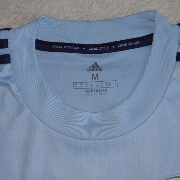 Men's Medium Adidas Sporting Kansas City Home Light Blue Soccer Jersey Replica - Picture 3 of 4